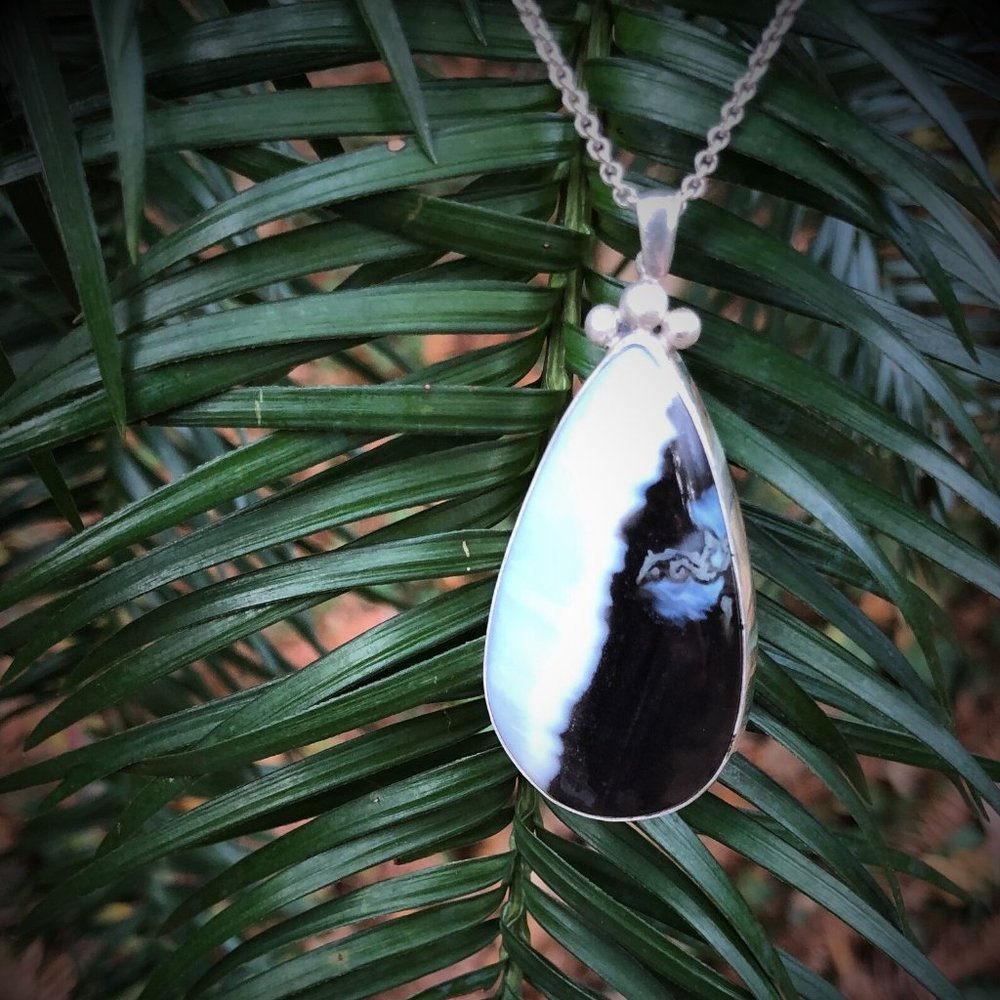 Handmade Genuine Peruvian Blue Opal Pendant